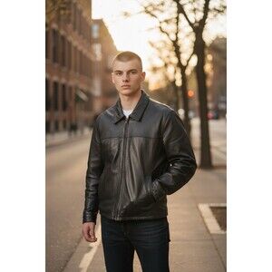 Aberdeen Men's Jacket Soft Leather Dark Brown Size Large